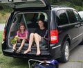 Mother and Daughter Waiting for the Partial Solar Eclipse